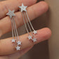 Shiny Star Moissanite Drop Earrings后挂式