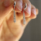 14K Solid White Gold Water-drop Earrings