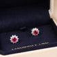 Lab-Grown Ruby Sunflower Earrings