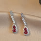 Hulu Natural Ruby Tassel Earrings