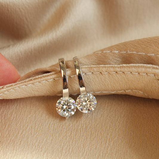 Floating Moissanite Hoop Earrings, 1 Carat