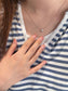 14K Solid Gold Single Bubble Necklace 0.5 Ct, White Gold