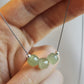 Green Beans Natural Jade Necklace, Sterling Silver