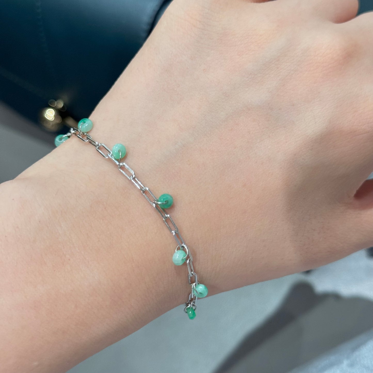 Natural Green Jadeite Cute Bracelet
