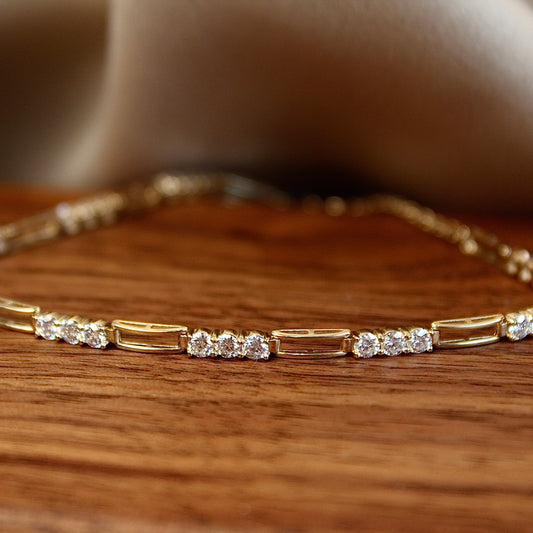 14K Solid Gold Infinity Glow Bracelet
