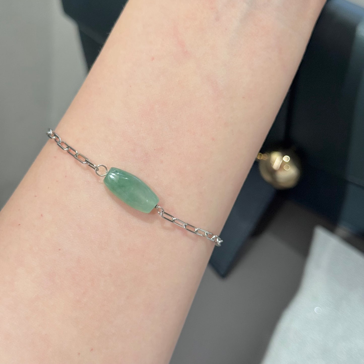 Lulutong Natural Green Jadeite Bracelet