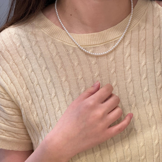 Classic Natural Baby Pearl Necklace, 3 to 4mm