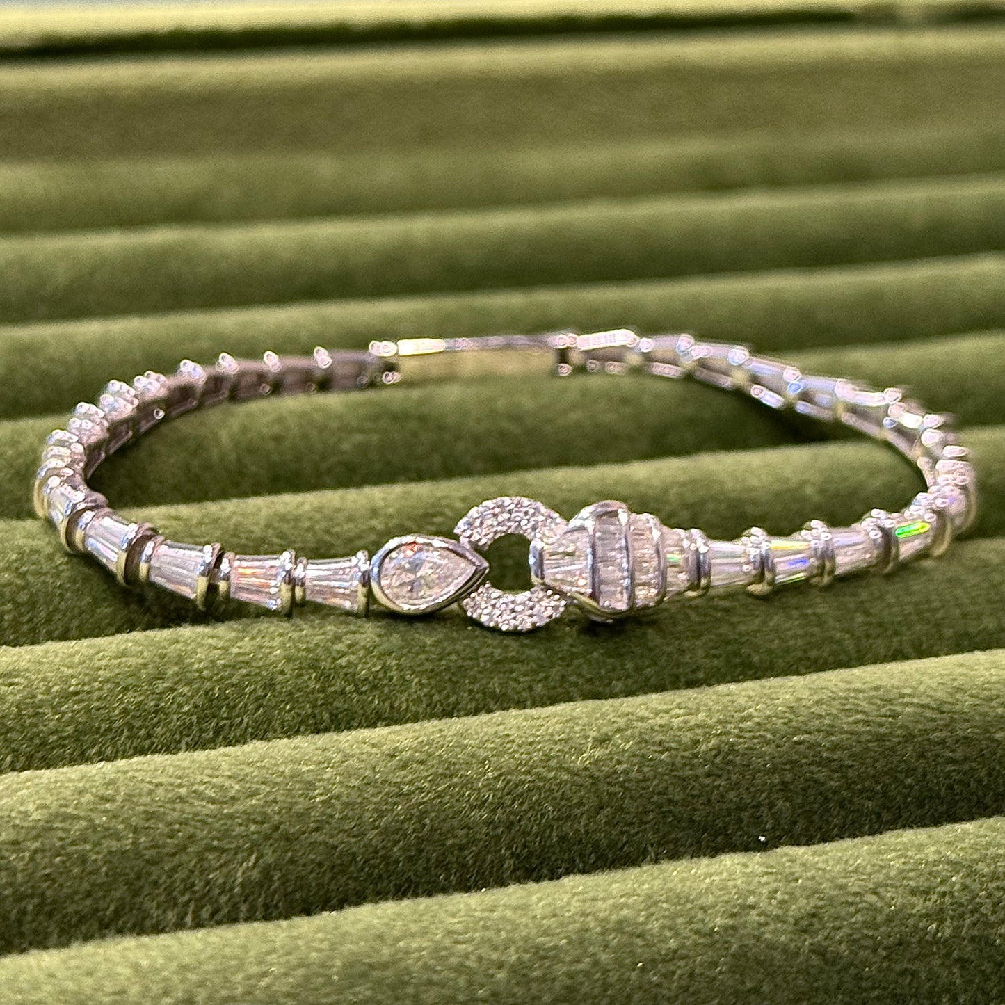 Baguette Cut Moissanite Bracelet