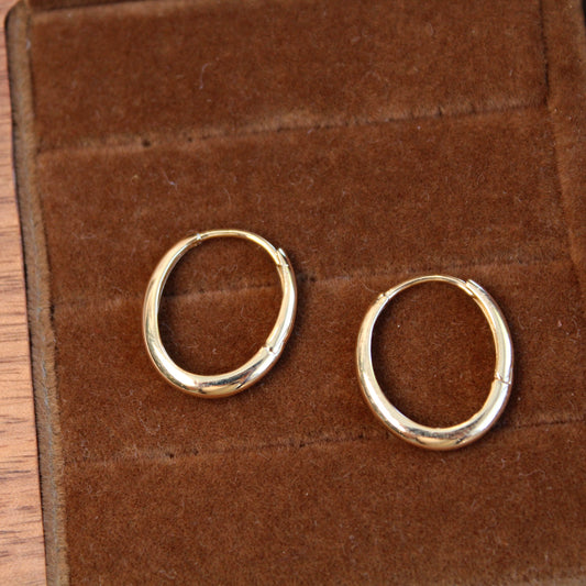 14K Solid Gold Classic Hoop Earrings