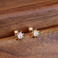 14K Solid Gold Mini Sunflower Earrings