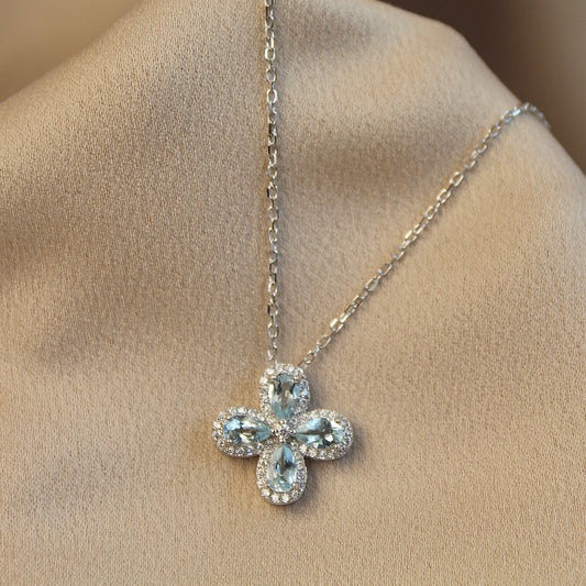 Lucy Clover Natural Aquamarine Necklace