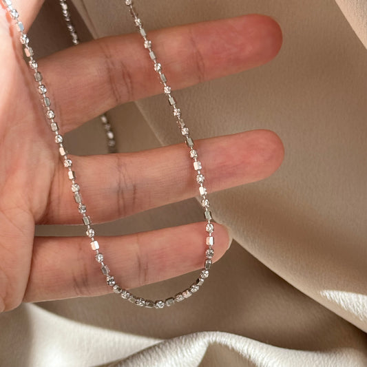 Diamond-Cut Plain Chain Necklace, 50cm