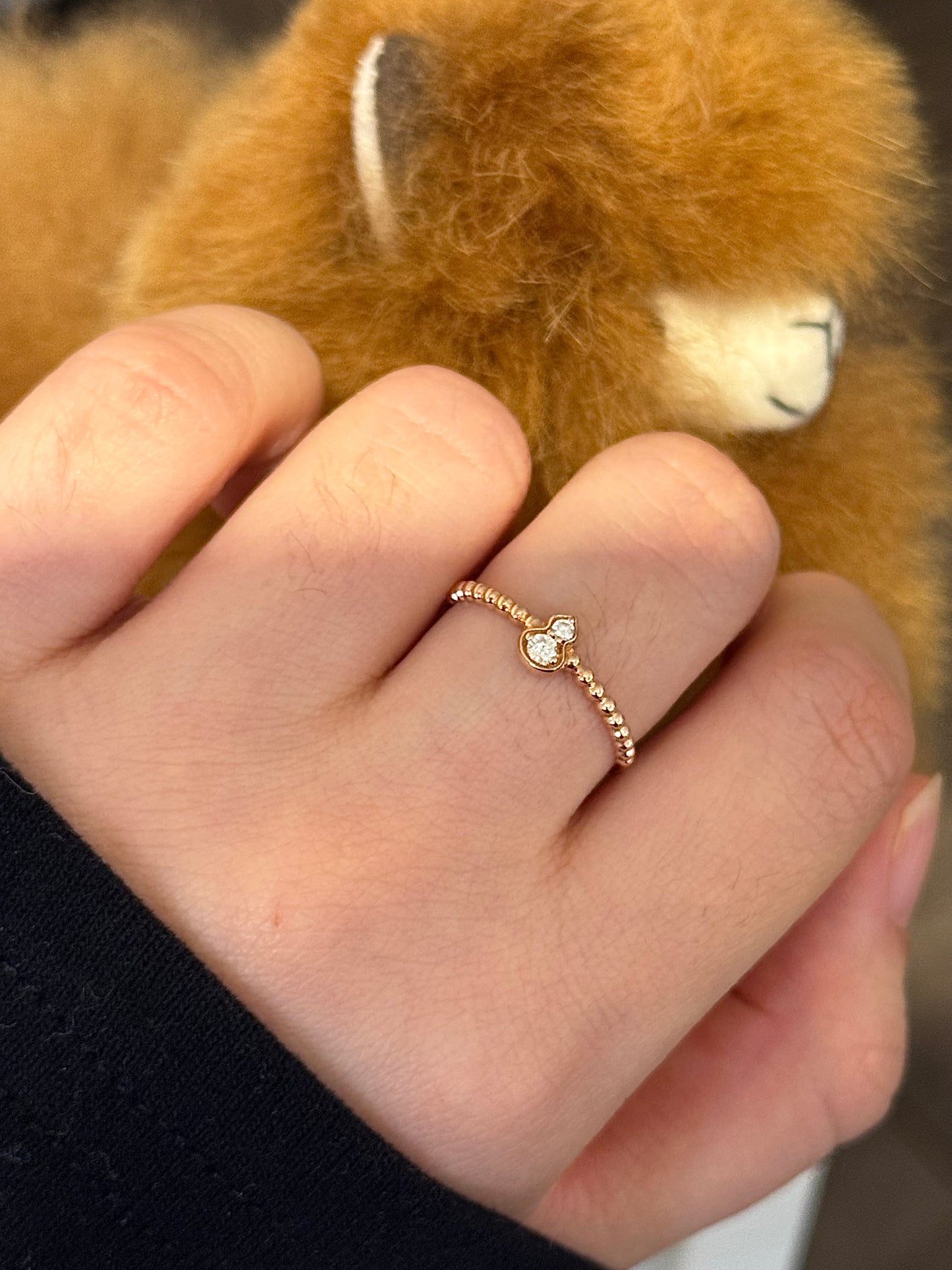 14K Solid Rose Gold Hulu Ring
