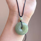 Natural Jade Peace Buckle Long Necklace