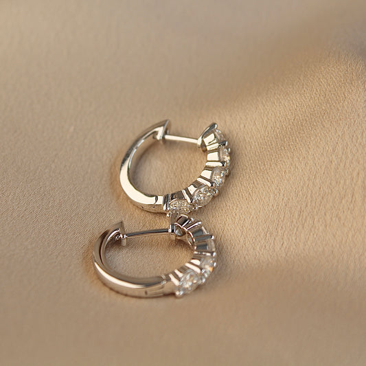 Circle Moissanite Hoop Earrings