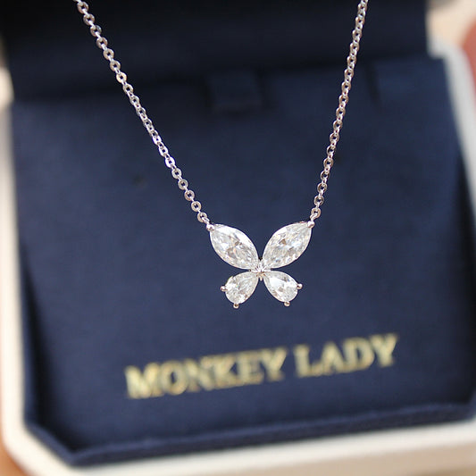 铂金Platinum PT950 Classic Butterfly Necklace