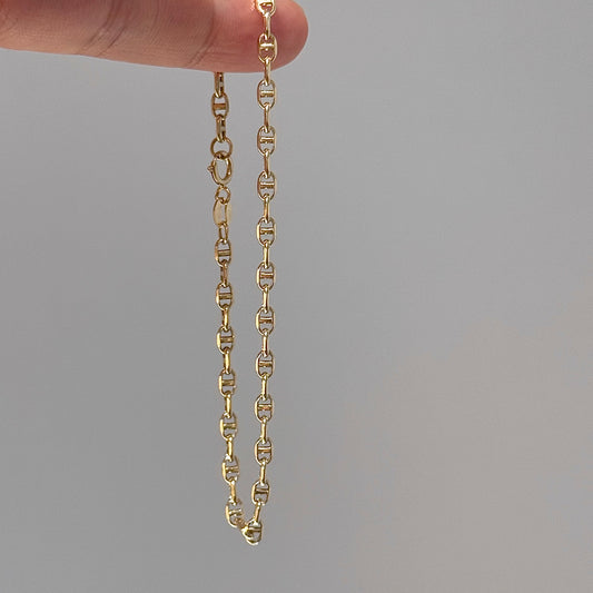 18K Solid Gold Classic Link Bracelet