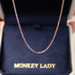 14K Solid Rose Gold Plain Chain Necklace