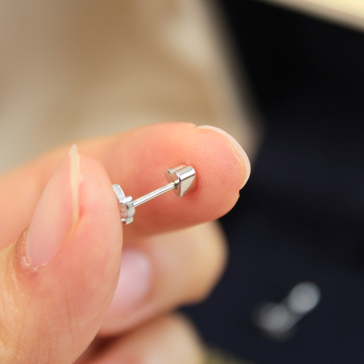 Mini Crown Moissanite Earrings