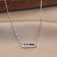 14K Solid White Gold Dancing Stones Necklace