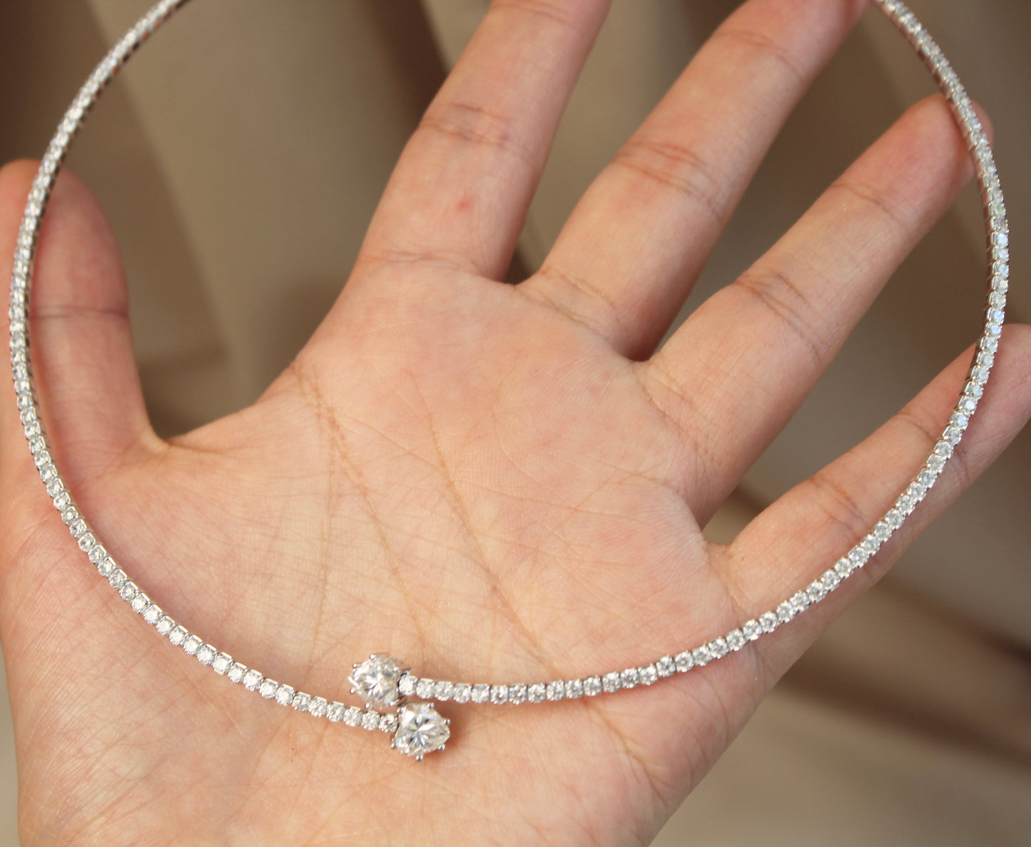 Tennis Moissanite Choker Necklace