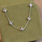 14K Solid White Gold Clover Bracelet 双面车花工艺