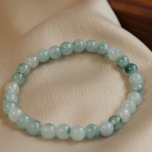 翡翠Quality Natural Jadeite Bracelet带飘花