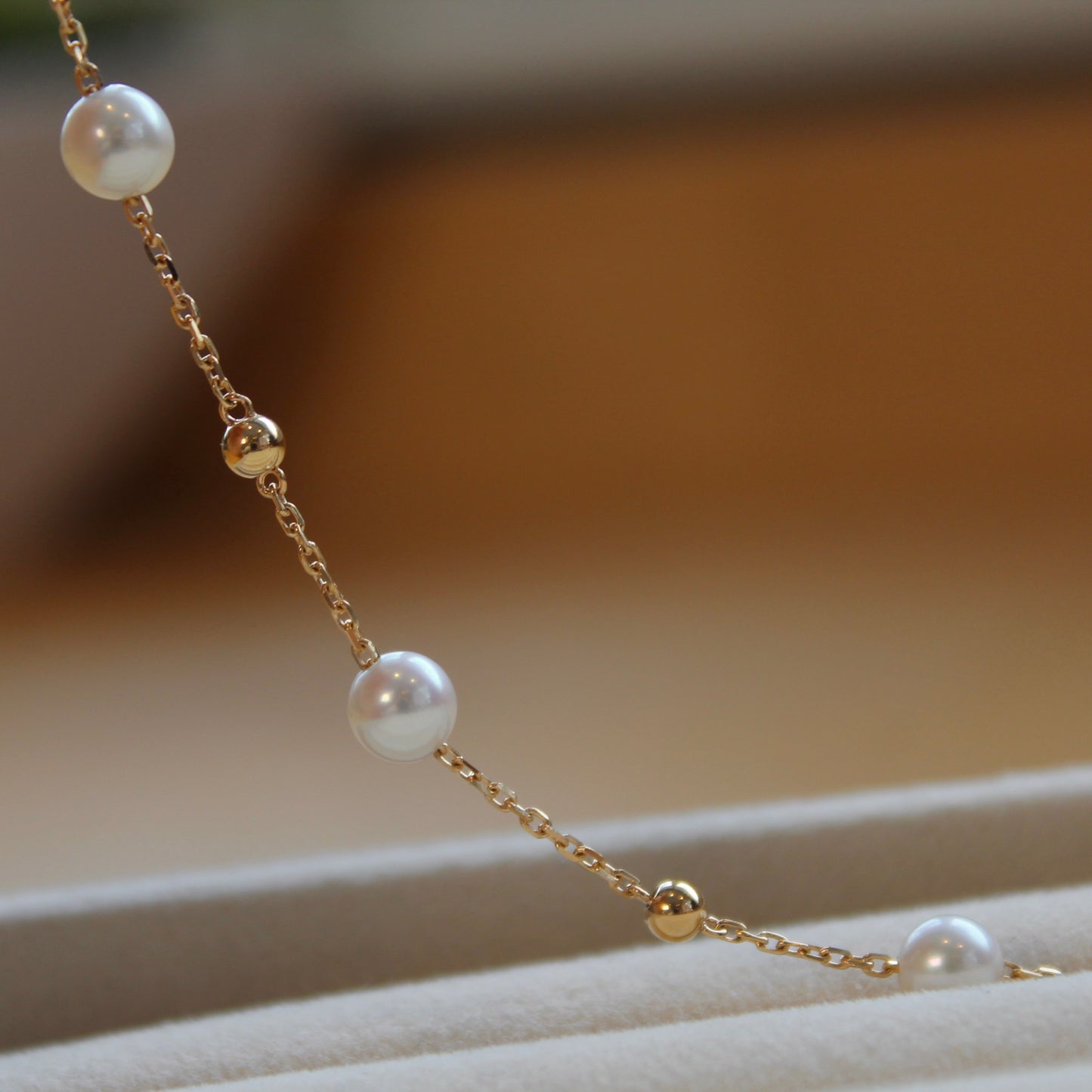 14K Solid Gold Starry Sky Pearl Bracelet