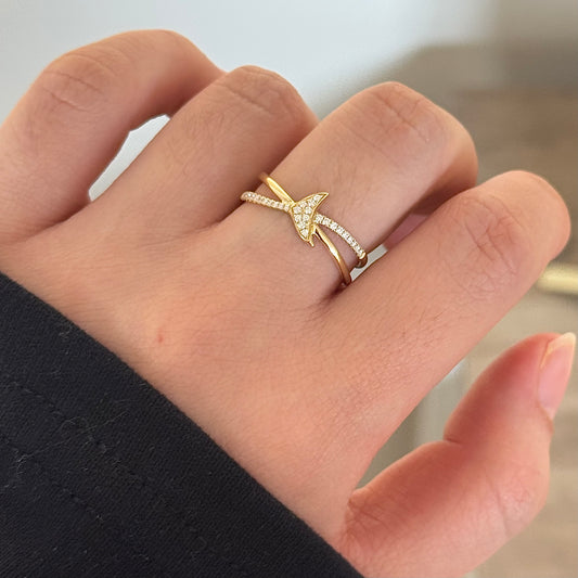 14K Solid Gold Fishtail Ring年年有鱼