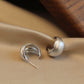 Matte Finish C-Shape Earrings