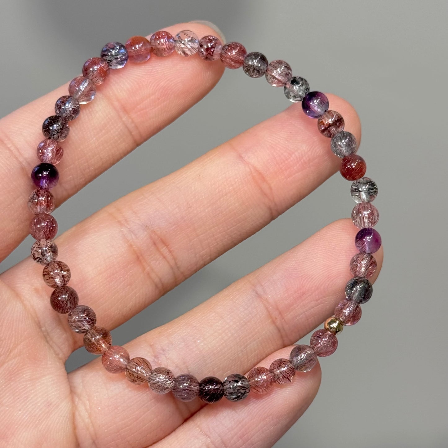 Super Seven Bracelet with 14K Gold Bead