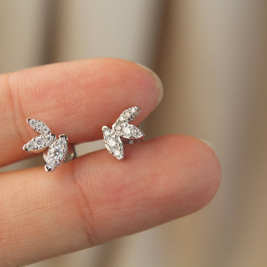 Angel's Wings Moissanite Earrings