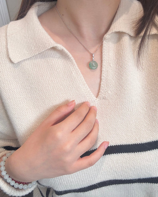 非洲翠平安扣African Aventurine Peace Buckle Necklace