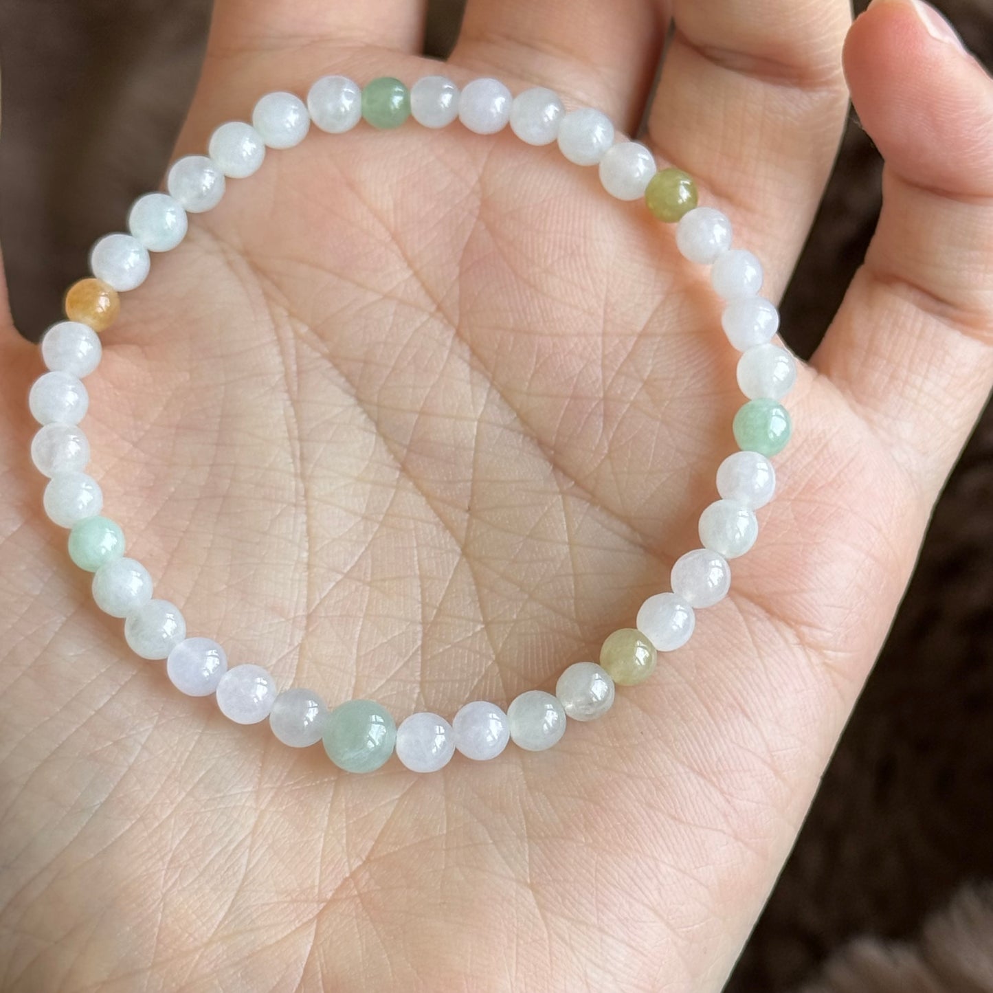 Macaron Natural Jadeite Bracelet, 5mm