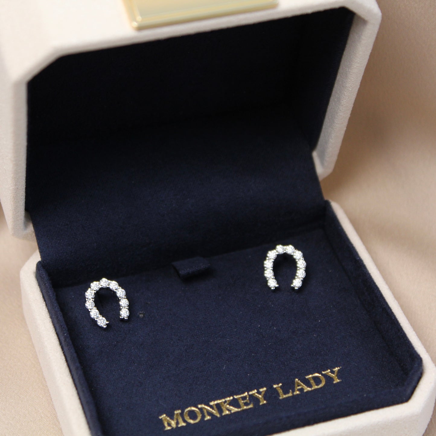 Sparkling Horseshoe Moissanite Earrings