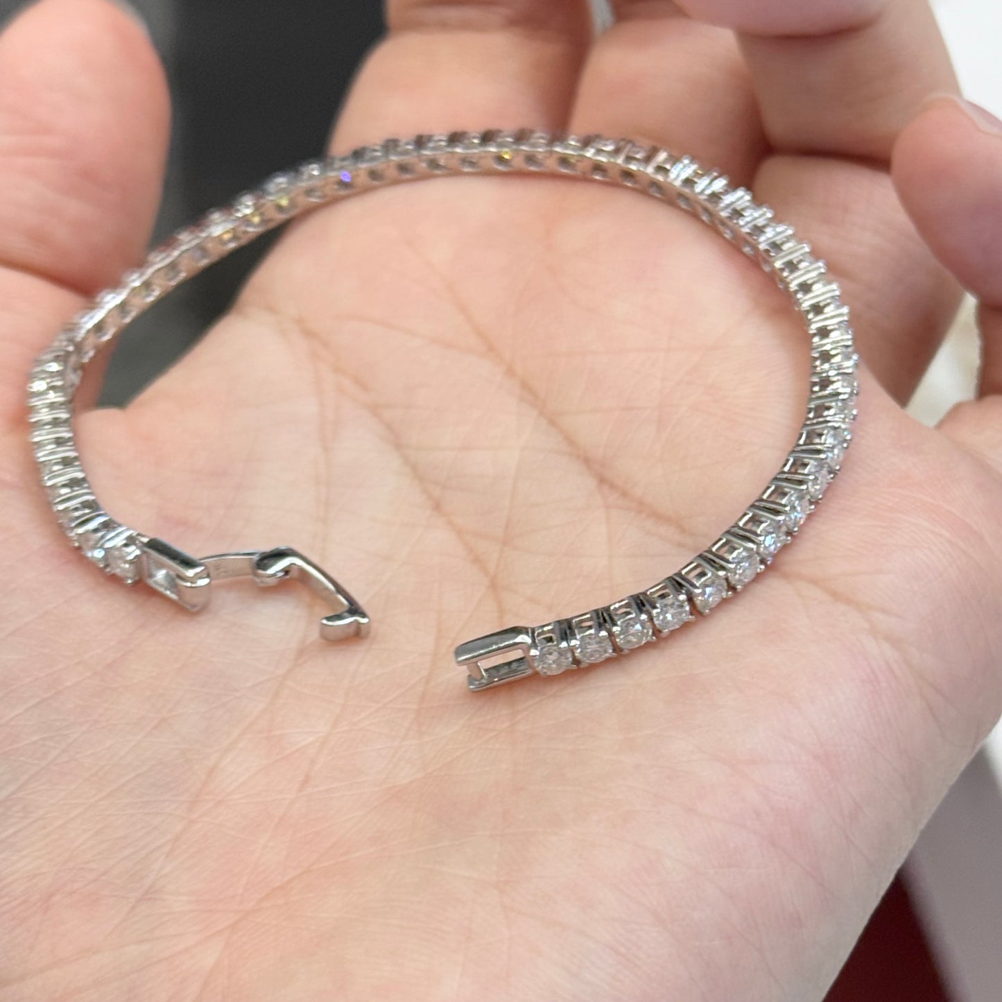 Sparkling Tennis Moissanite Bracelet, 0.06 carat