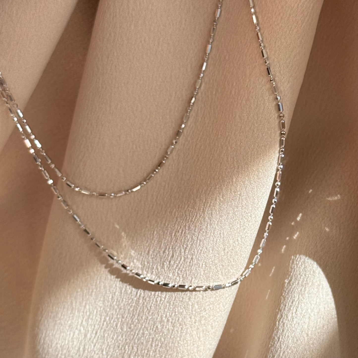 Sparkling Plain Chain Necklace, 60cm
