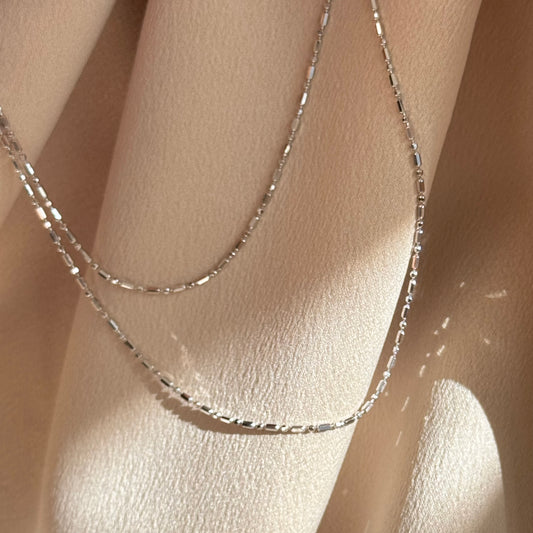 Sparkling Plain Chain Necklace, 60cm