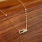 14K Solid Gold Dancing Stones Necklace