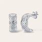 Plaid Moissanite C-Shape Earrings