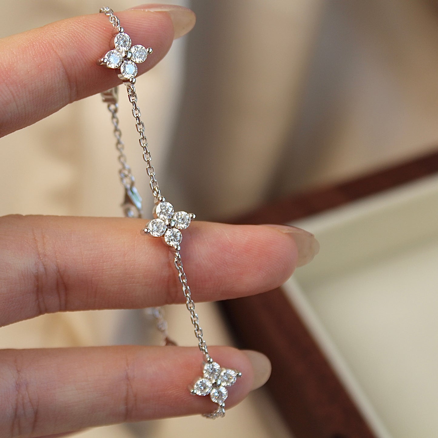 Classic Five Clovers Moissanite Bracelet, 2 Carat