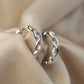 Twisted Wavy Moissanite Hoop Earrings