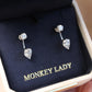 14K Solid White Gold Multi-Use Drop Earrings