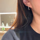 Classic C-Shape Moissanite Hoop Earrings,19mm