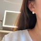 14K Solid Gold Crown Natural Pearl Earrings