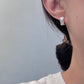 Plaid Moissanite C-Shape Earrings