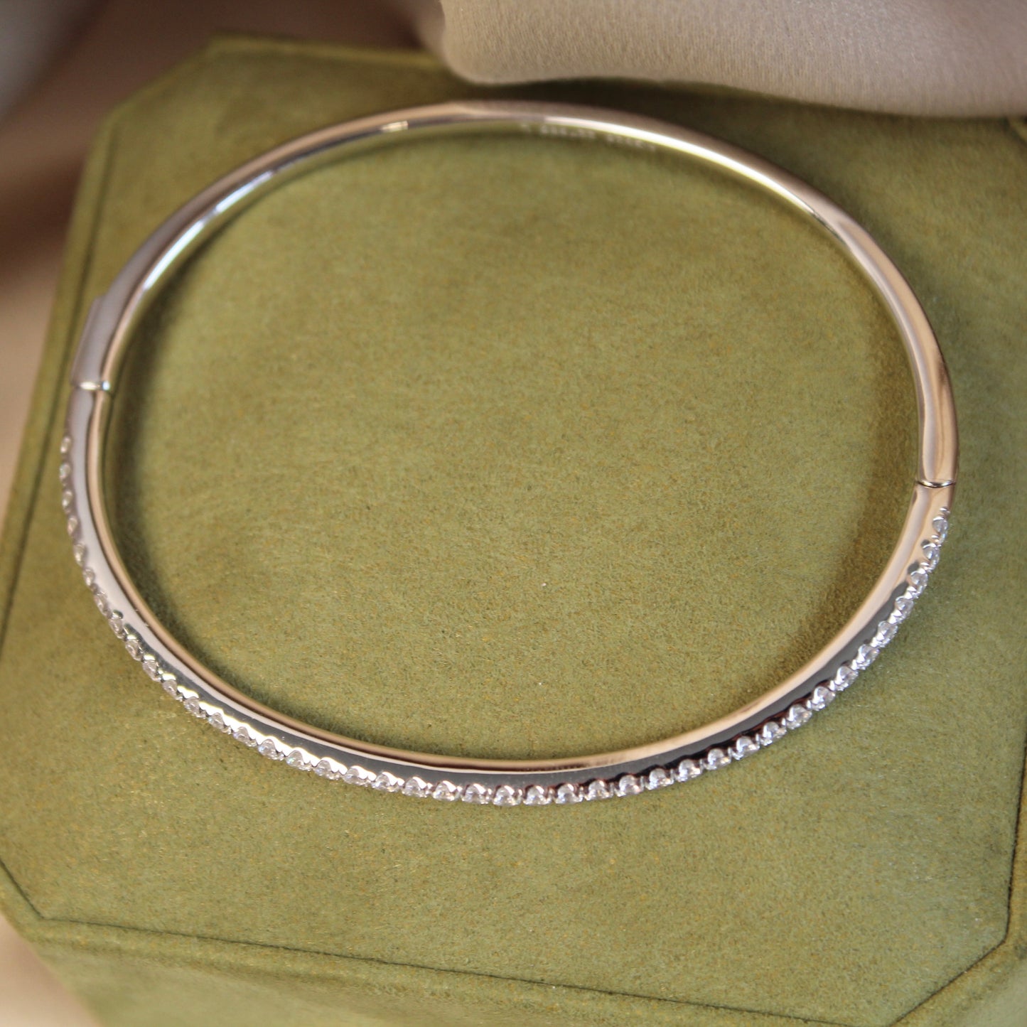 Classic Sparkling Oval Bangle Bracelet