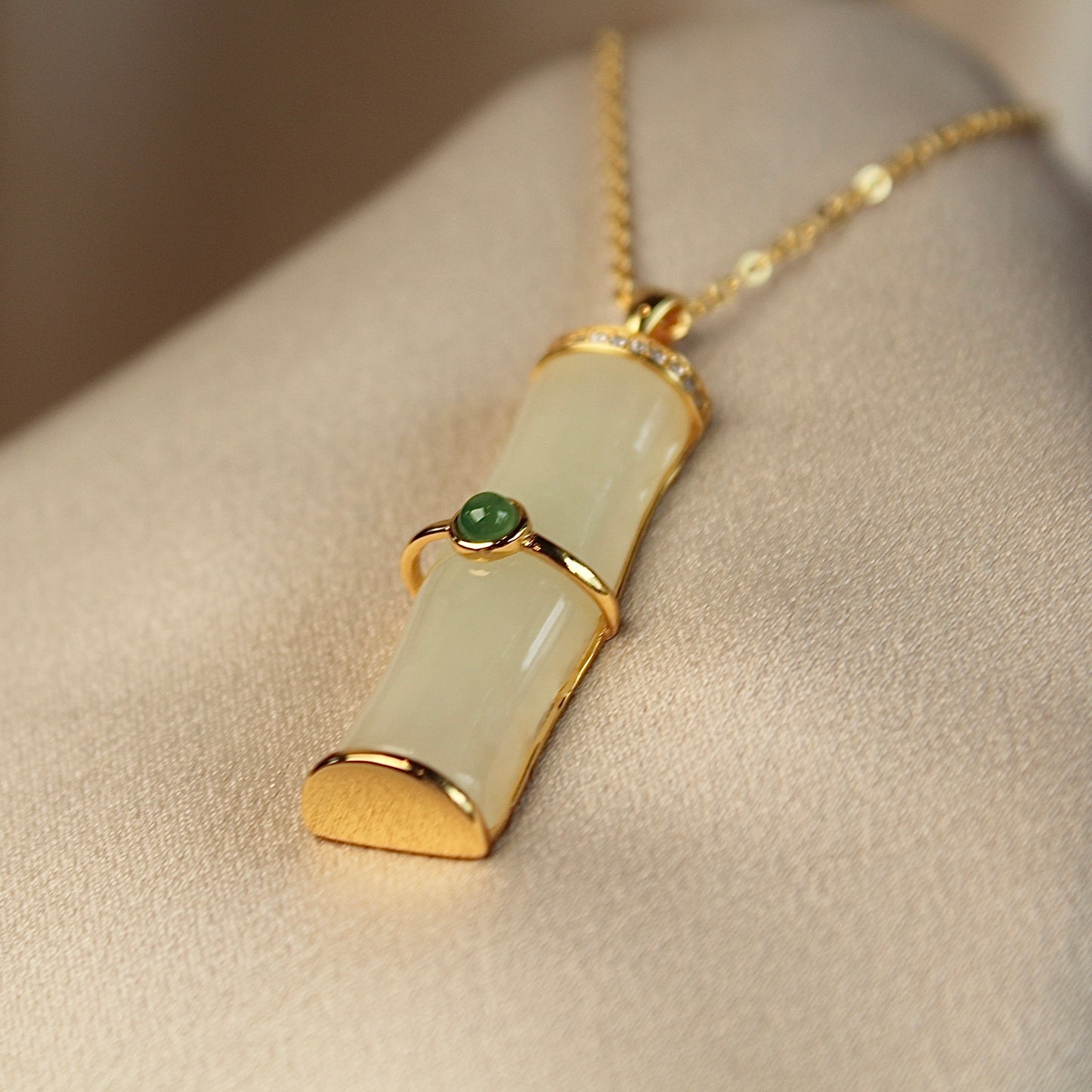 Bamboo Joint Natural Jade Necklace