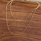 14K Solid Gold Plain Chain Necklace闪珠链