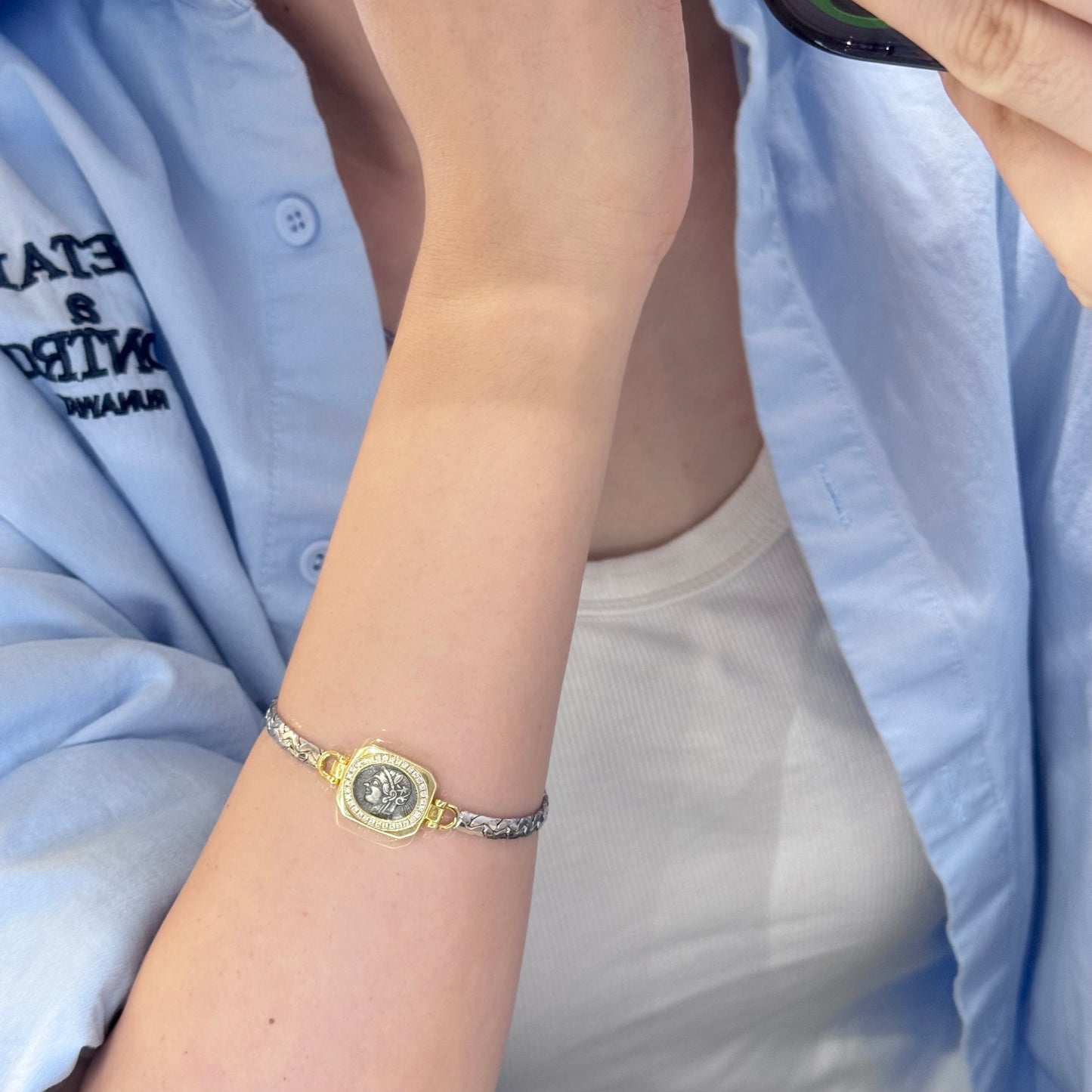 Ancient Greek Coin-Inspired Bracelet